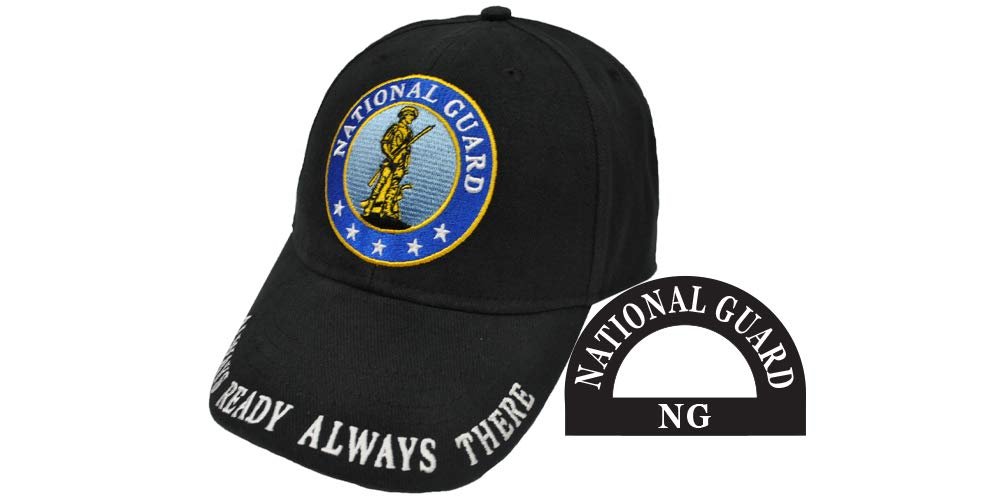 Eagle Emblems Men's Army National Guard Embroidered Ball Cap Adjustable Black