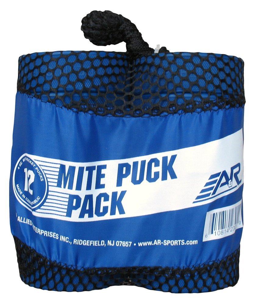A&R Sports Bag of Official 4 Oz Blue Mite Junior Ice Hockey Pucks (Pack of 12)