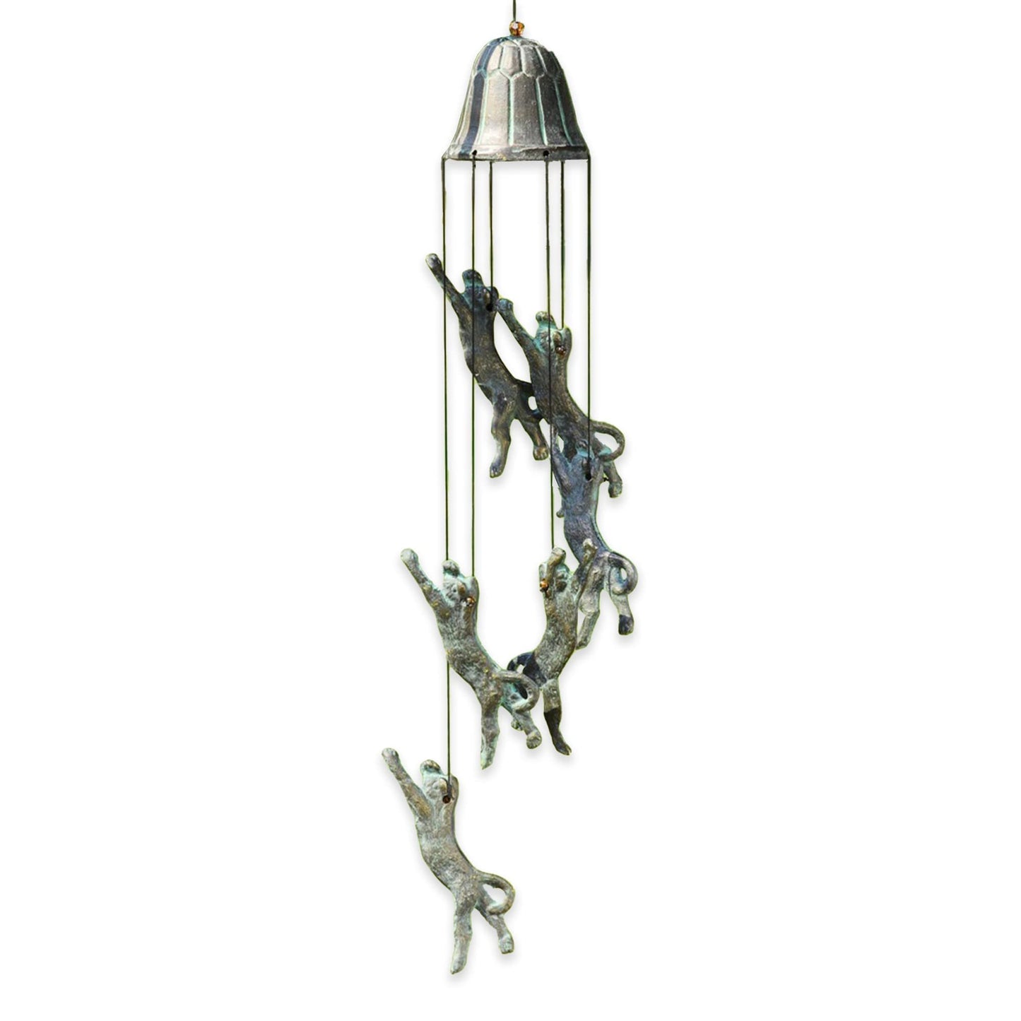 SPI Home Wind Chime with Six Pouncing Cat Figurines
