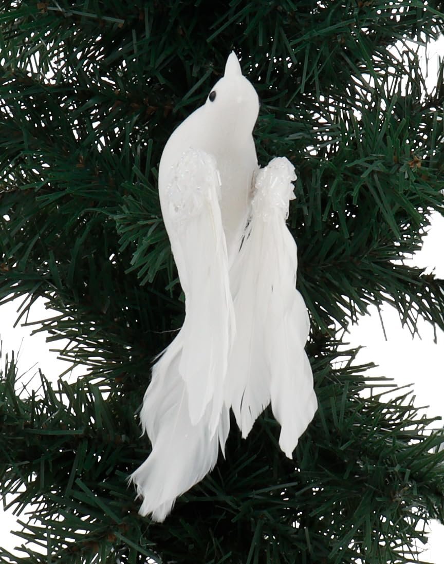 Kurt Adler Holiday White Feather Flying Dove Clip Ornament Home Decor