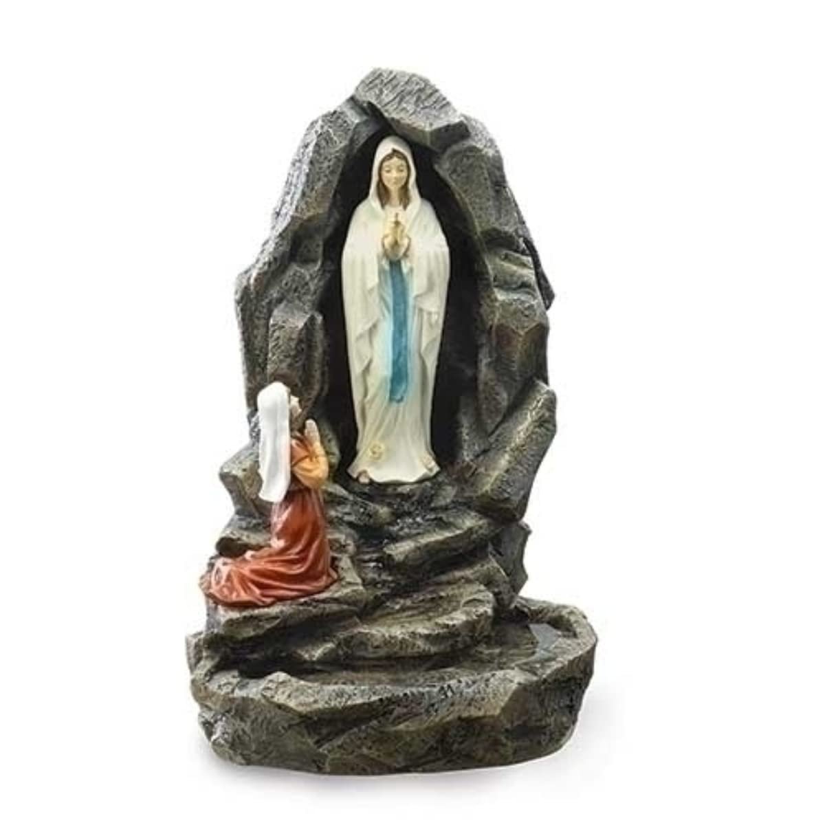 Roman - Our Lady of Lourdes Fountain Figurine, 18.75" H, Indoor/Outdoor Fountain, Resin and Stone, Religious Gifts, Gift Boxed