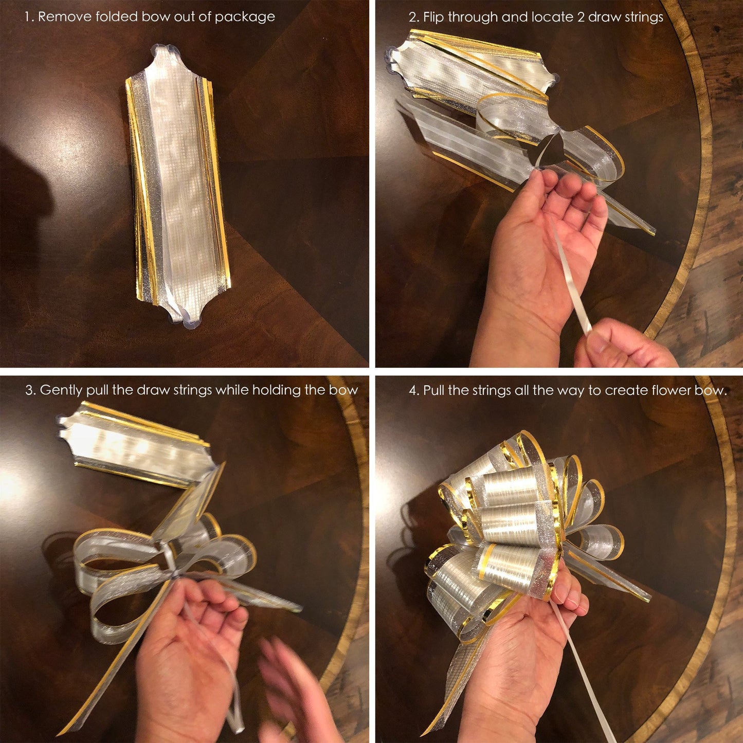 Allgala Long 2 Ich (5CM) Width Organza Ribbon Pull Flower Bow for Gift Wrapping Baskets Wedding Décor