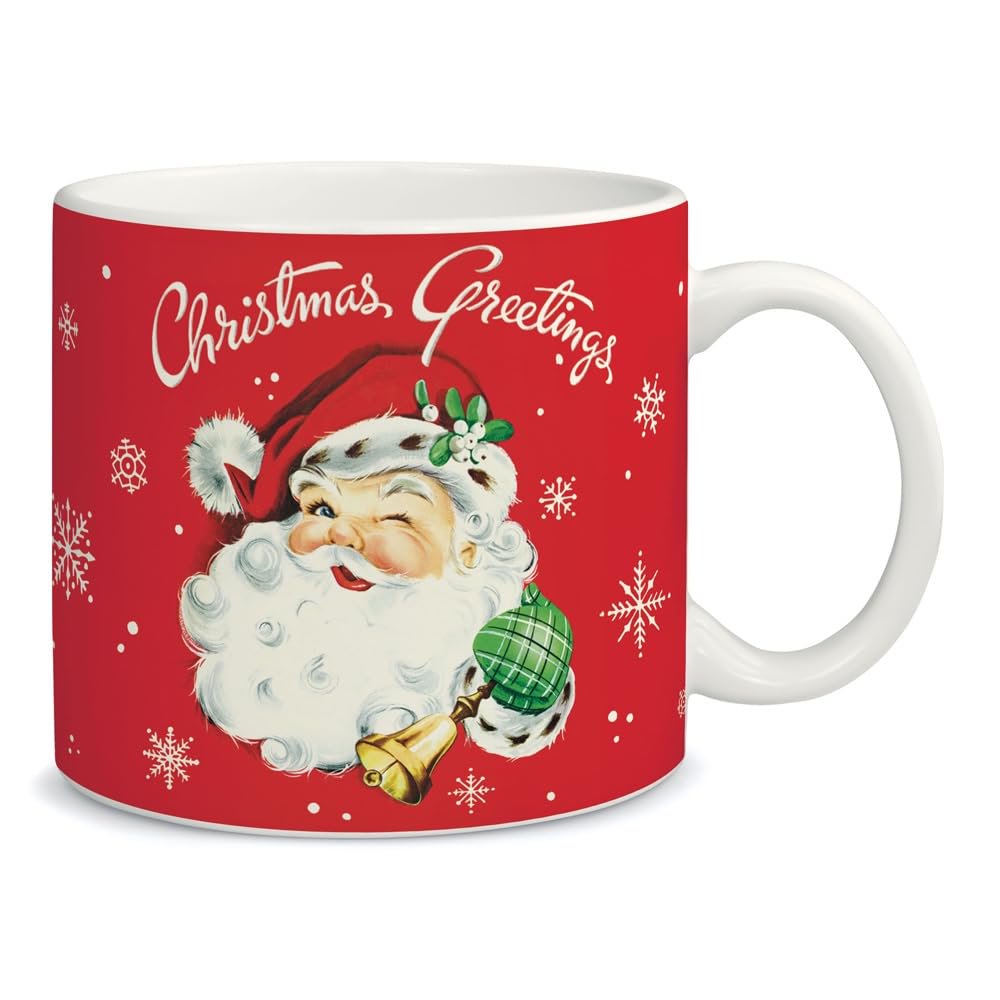 CAVANILLI & CO. Cavallini Vintage Mug Christmas Santa with matching gift box (MUG/CHRSAN)