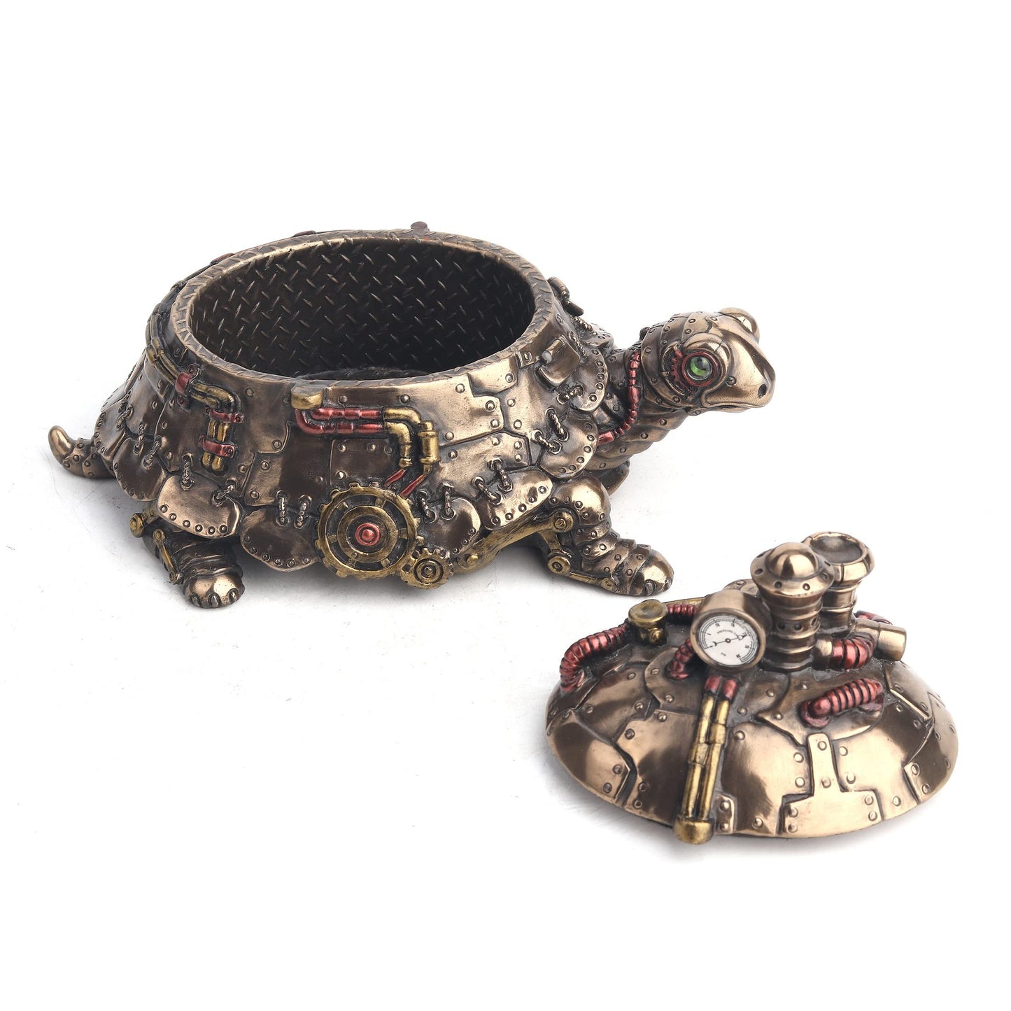 Veronese Design Amazingly Detailed Steampunk Tortoise Trinket Box