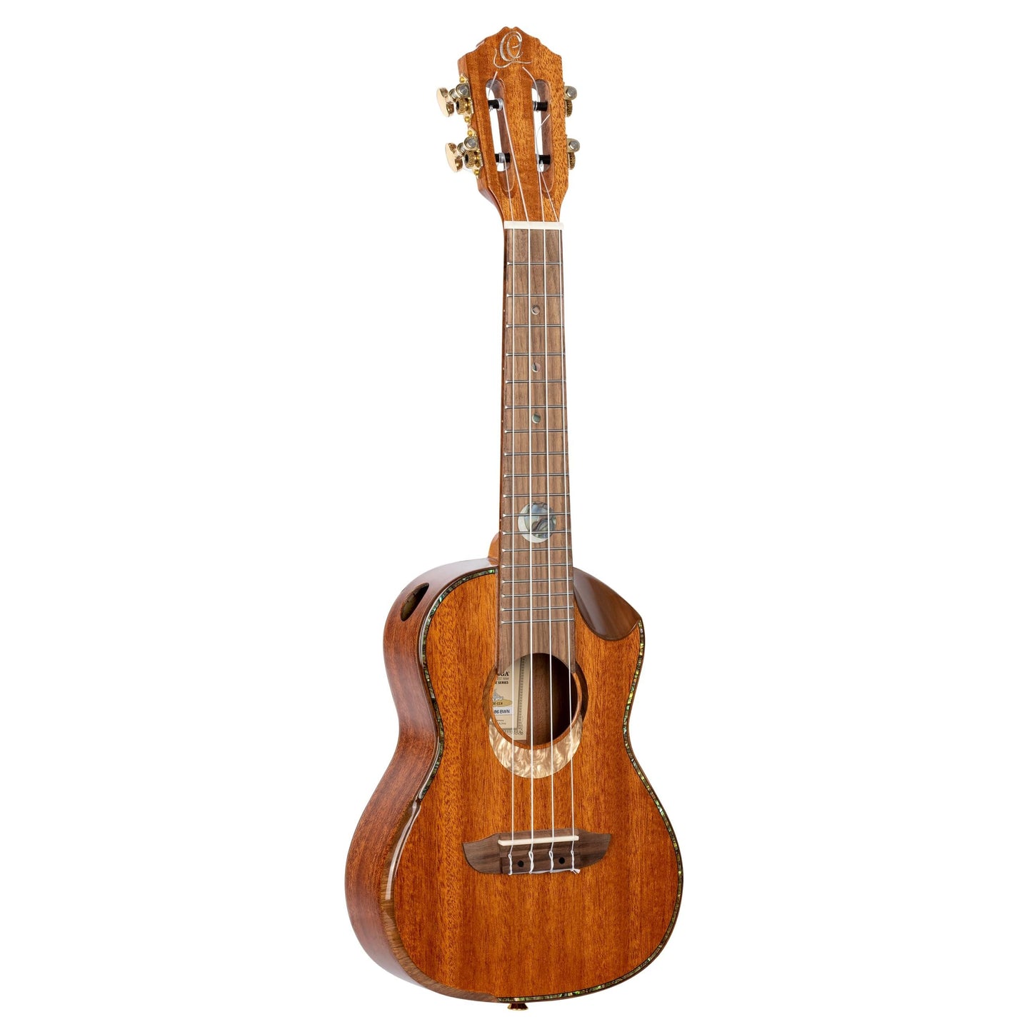 Ortega Guitars, 4-String Custom Built Eclipse Series All Solid Concert Ukulele w/Bag, Right CC4