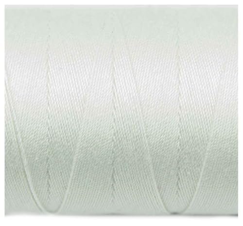 WonderFil Specialty Threads Spagetti, White, 3-ply 100% Long Staple Double-Gassed Egyptian Cotton, 12wt