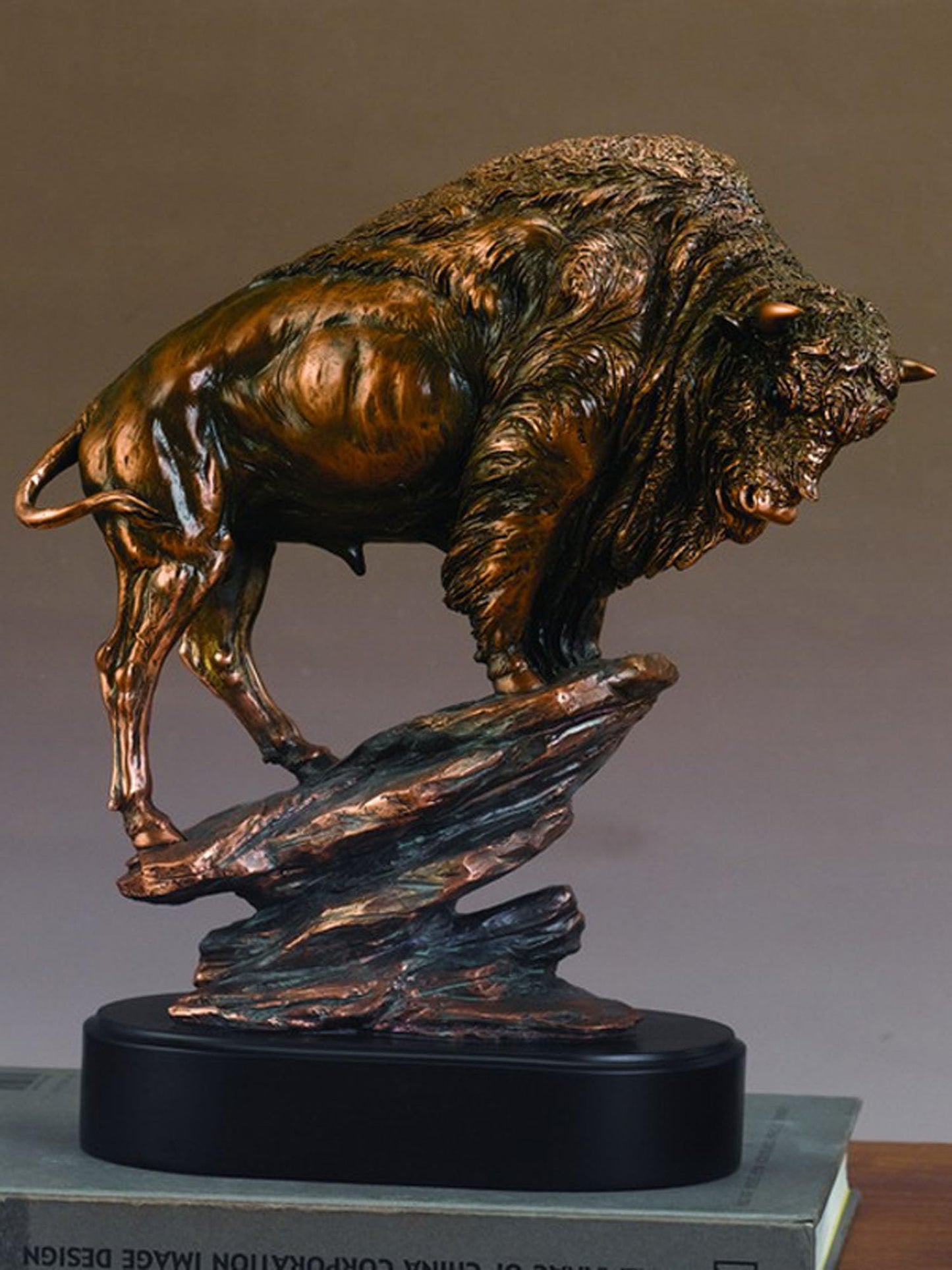 Buffalo Large Statue Bronze Finish