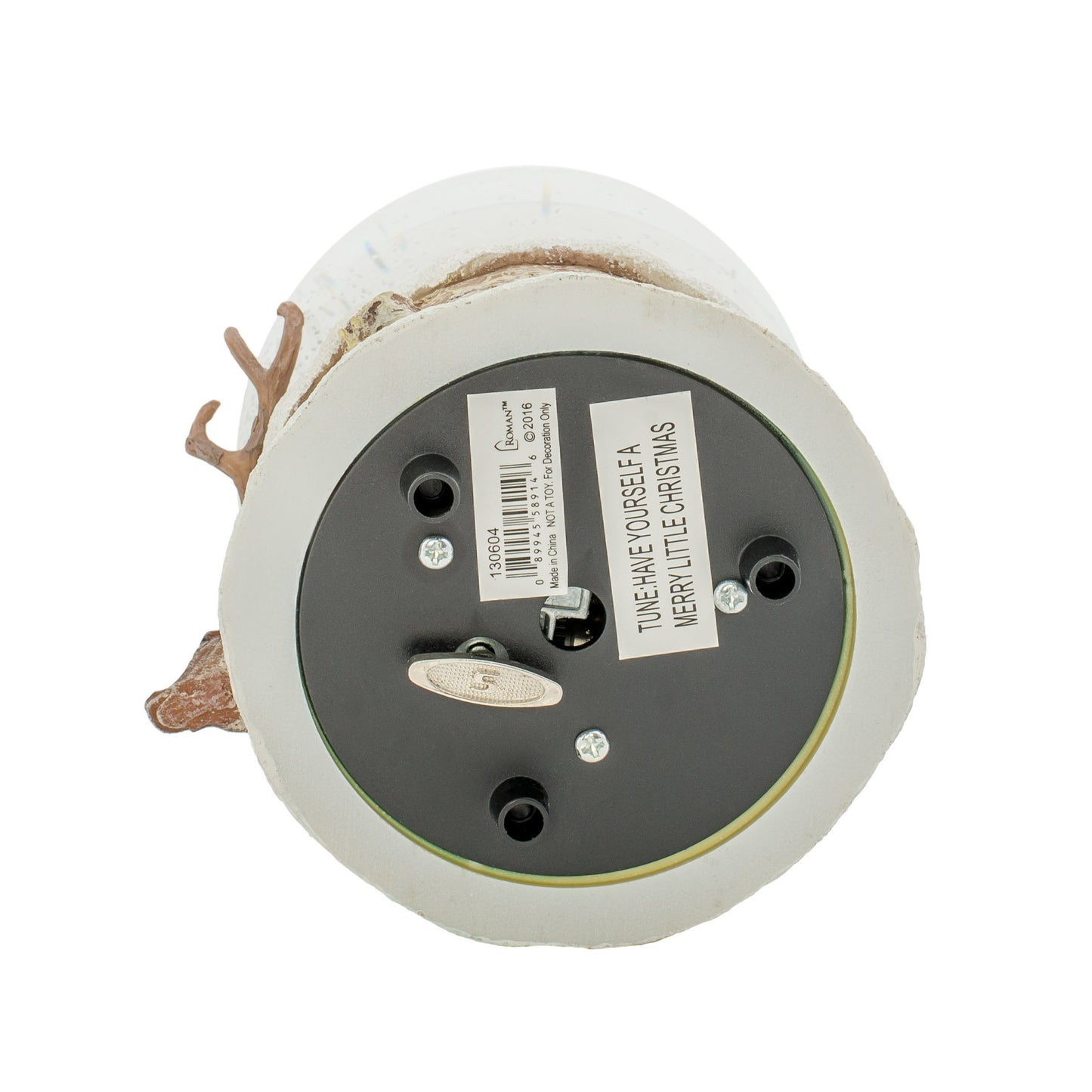 Roman Deer Family Musical Christmas Glitterdome 100mm