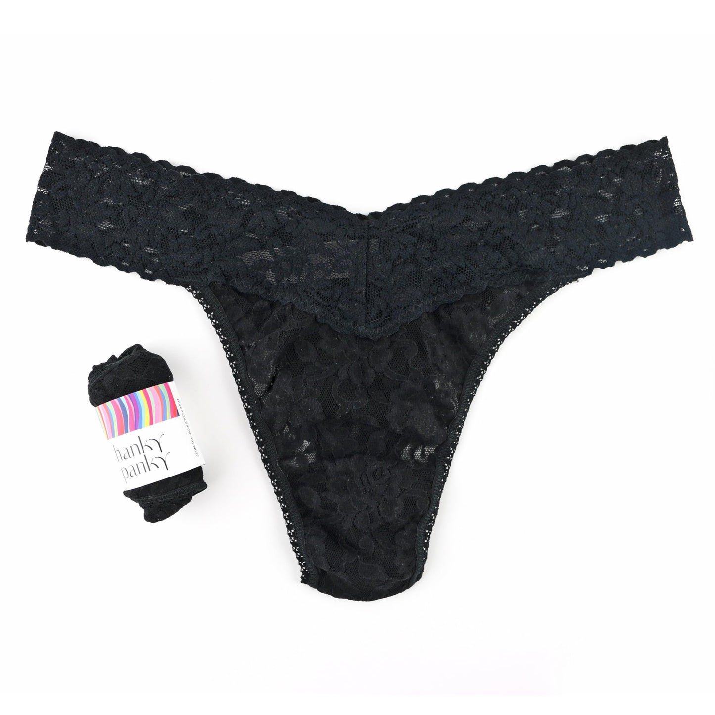 hanky panky Signature Lace Original Rise Thong, Black