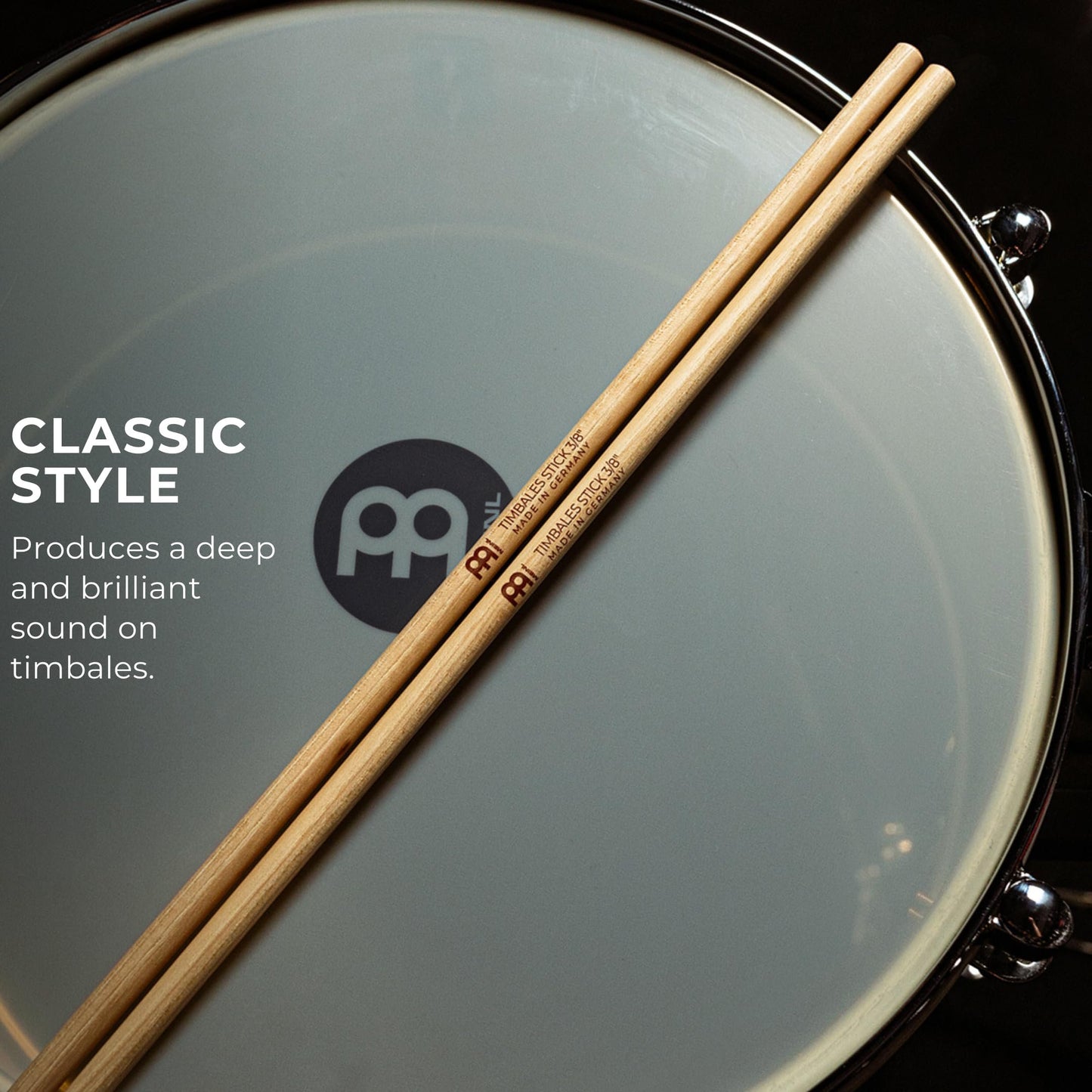 Timbale Sticks American Hickory - Great For Cowbells, Woodblocks & Cymbals as Well