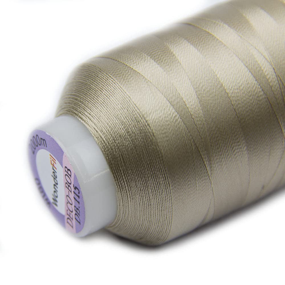 WonderFil Specialty Threads DecoBob Taupe, 2-ply Cottonized Polyester, 80wt