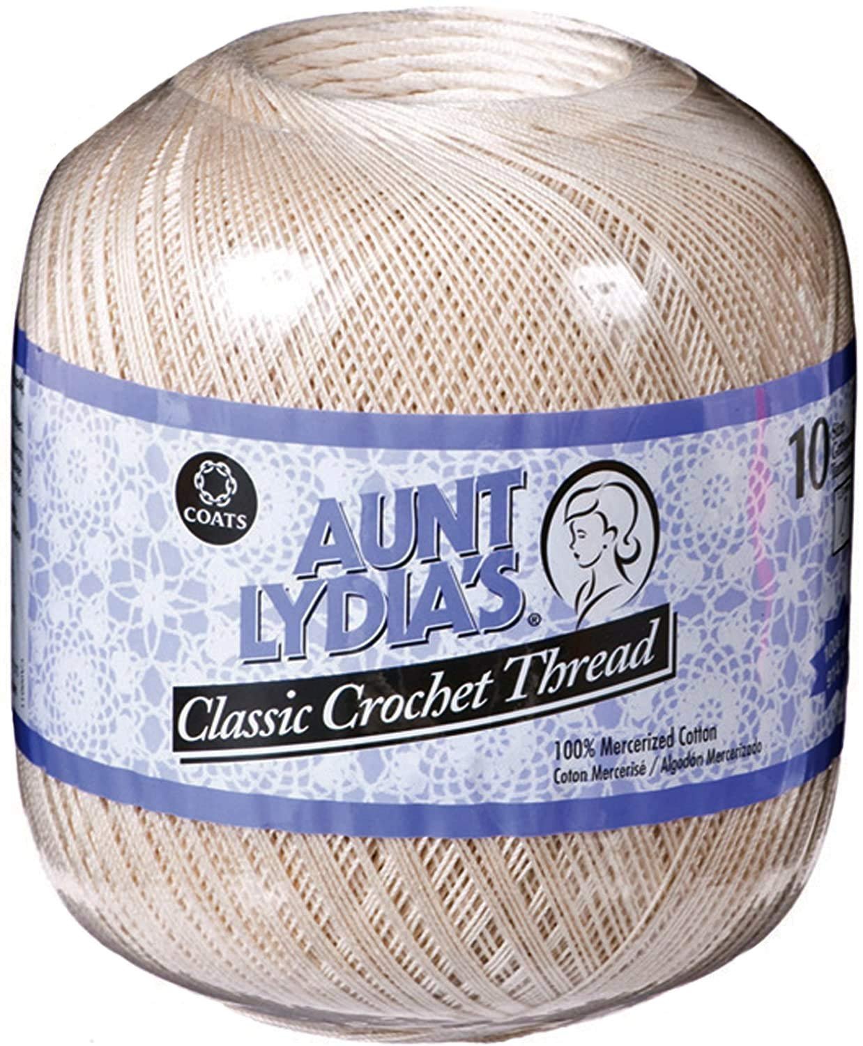 Aunt Lydia'S Classic Crochet Thread Size 10 Value-White