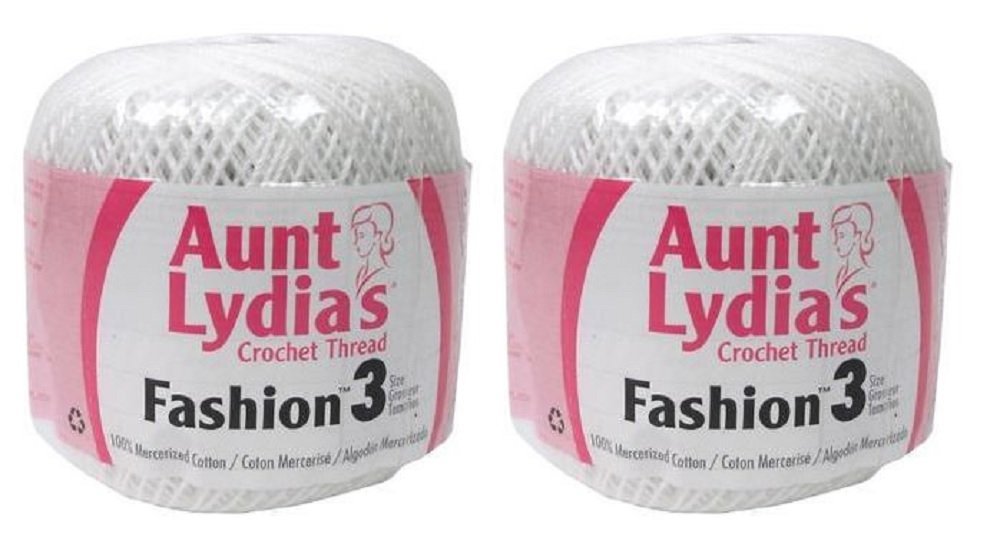 Aunt Lydia's Crochet Thread - Size 3 - (2-Pack) White