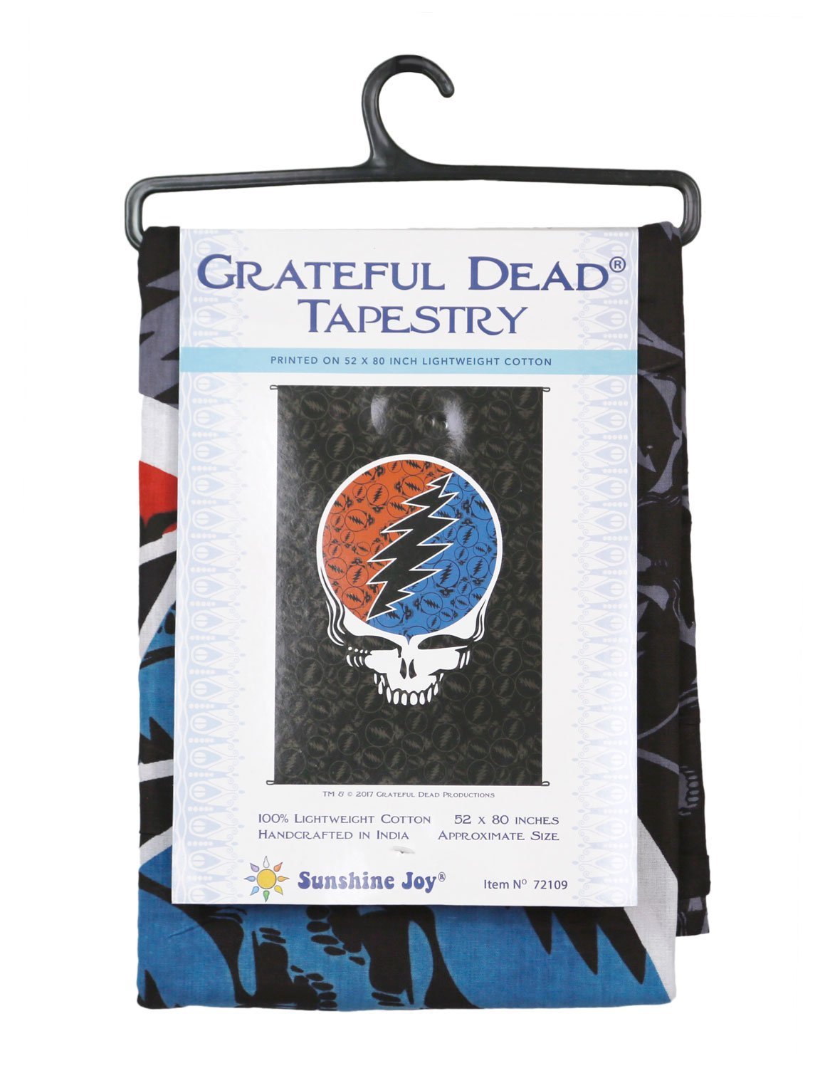 Sunshine Joy Grateful Dead Steal Your Face Tapestry Tablecloth Wall Art Beach Sheet Huge 52x80 Inches