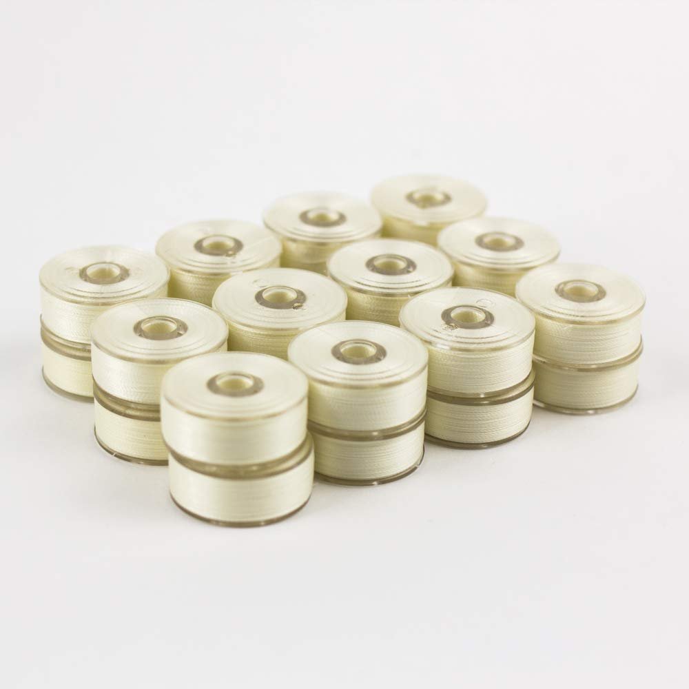 Antique White WonderFil Specialty Threads DecoBob Prewound Bobbins (Class 15) - White and Multicolored Shades