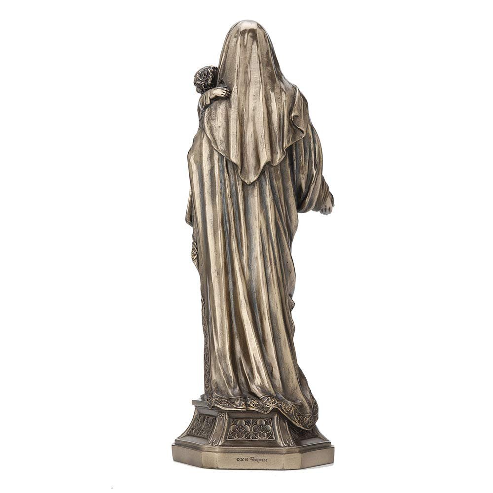Veronese Design 11.5 Inch Holy Mother Mary Holding Infant Jesus Antique Bronze Finish Sculpture Religious Figurine