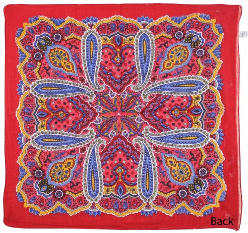 Sunshine Joy Paisley Hippie Bandana 22x22 Inches - Classic Red