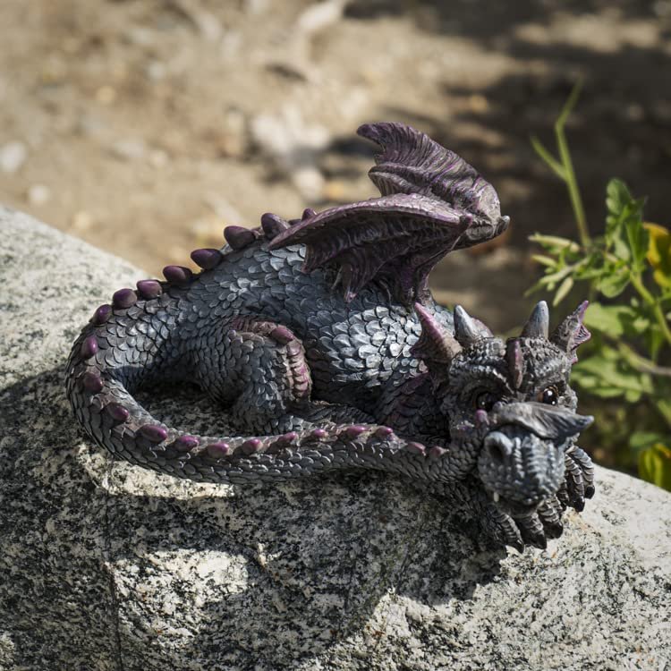 Pacific Trading Blue Dragon Laying Down Figurine 7.4 Inch