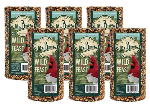 6-Pack Mr. Bird Wild Bird Feast Cylinder 28 oz. | Wild Bird Food for Outdoor Birds | Backyard Birdfeeding