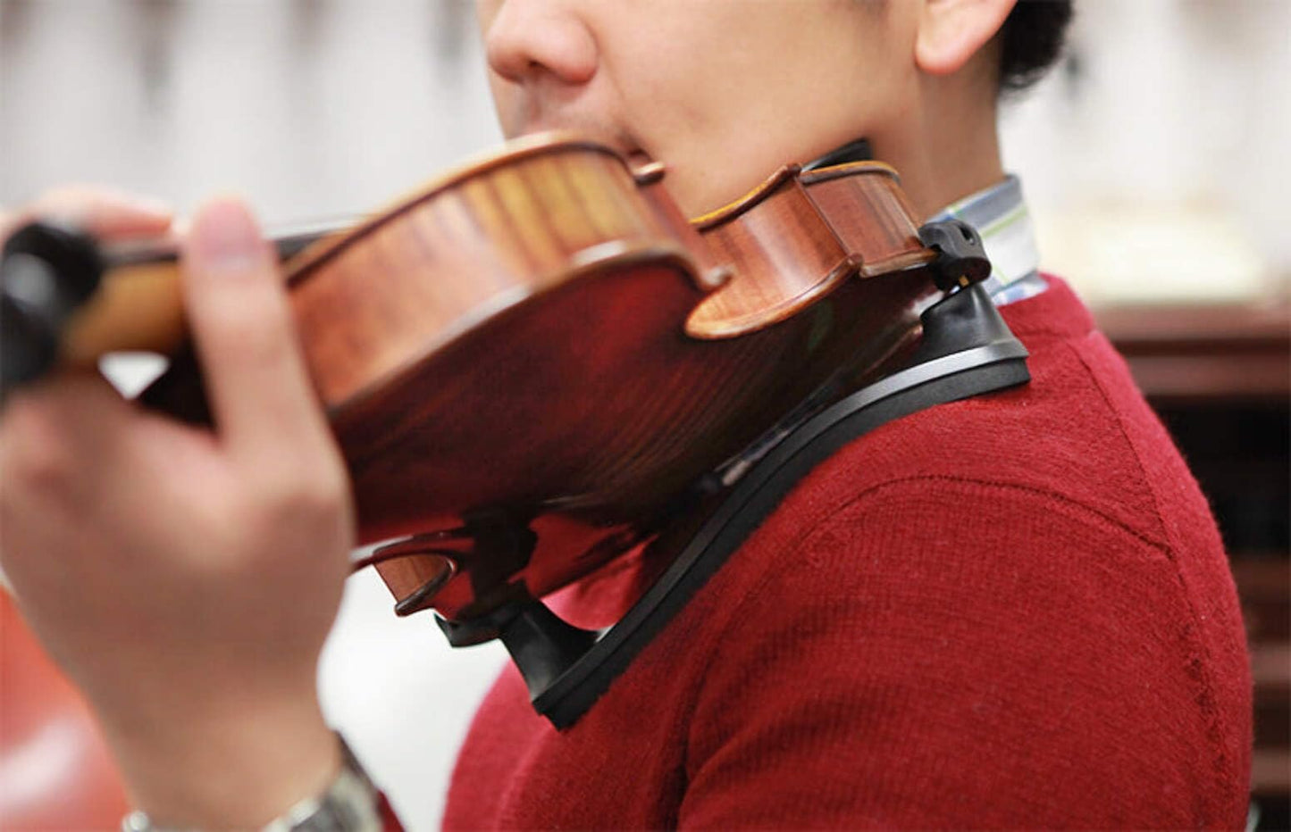 Everest ECS-4BLU Violin Shoulder Rest Collapsible, 3/4-4/4 size in Blue Finish