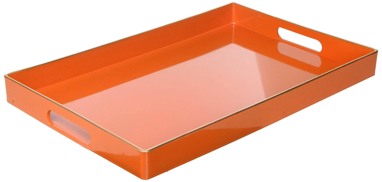 A&B 42542-AB 16x10 Plastic Decorative Tray,Orange