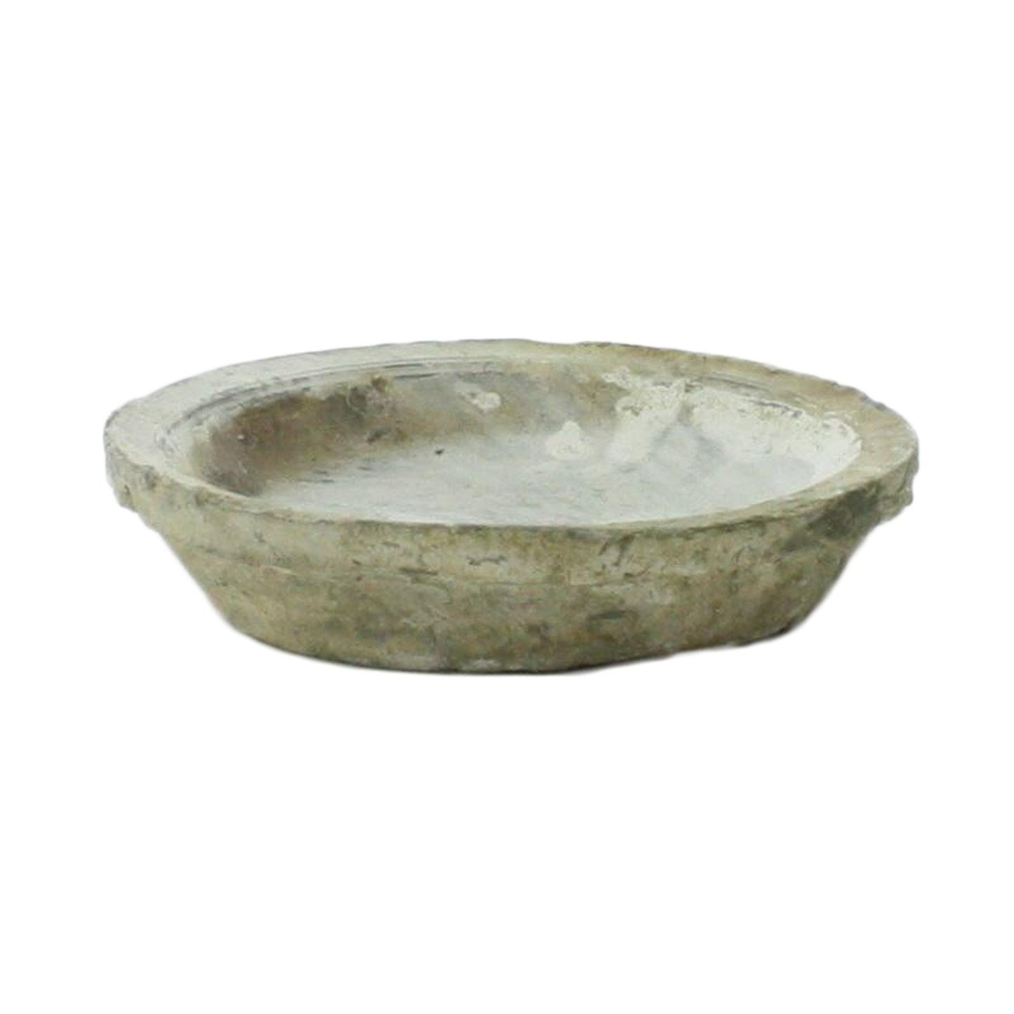 HomArt Rustic Terra Cotta Saucer, 5-Inch, Antique Whitestone, 1-Count
