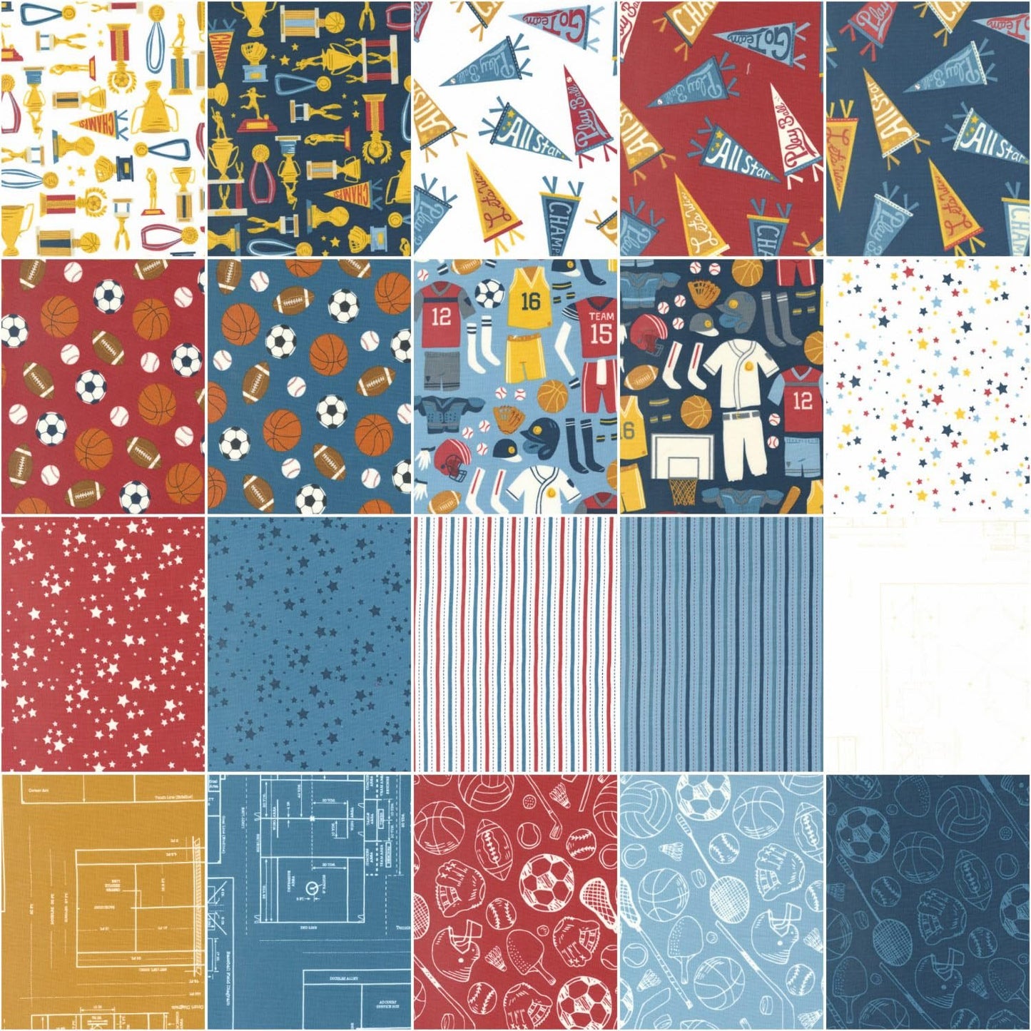 Stacy Iest HSU All Star Jelly Roll 40 2.5-inch Strips Moda Fabrics 20850JR