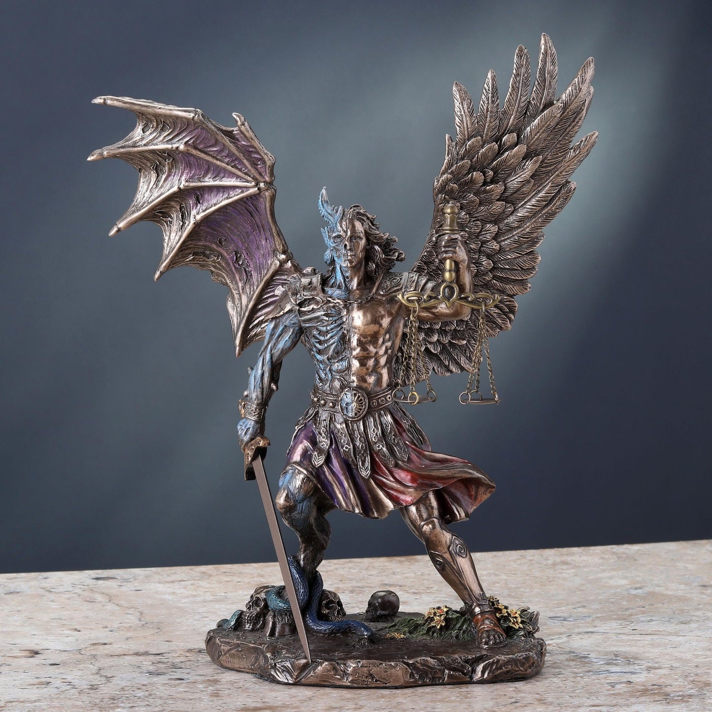 Veronese Design 10 1/4 Inch Judgement of The Nephilim Cold Cast Resin Statue Antique Bronze Finish
