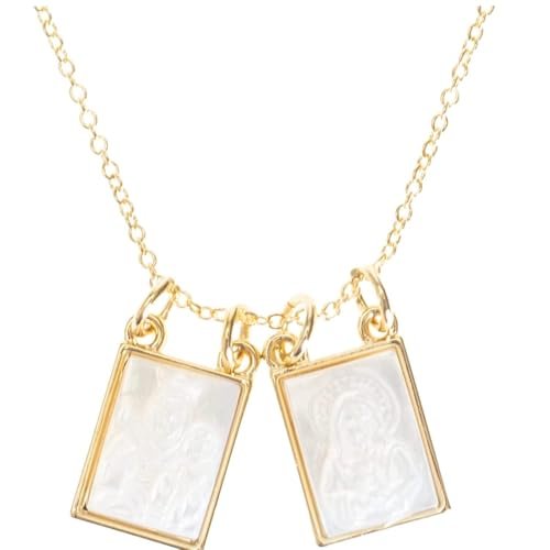 Roman Double Holy Scapular Gold Zinc Necklace 18 Inches Ling
