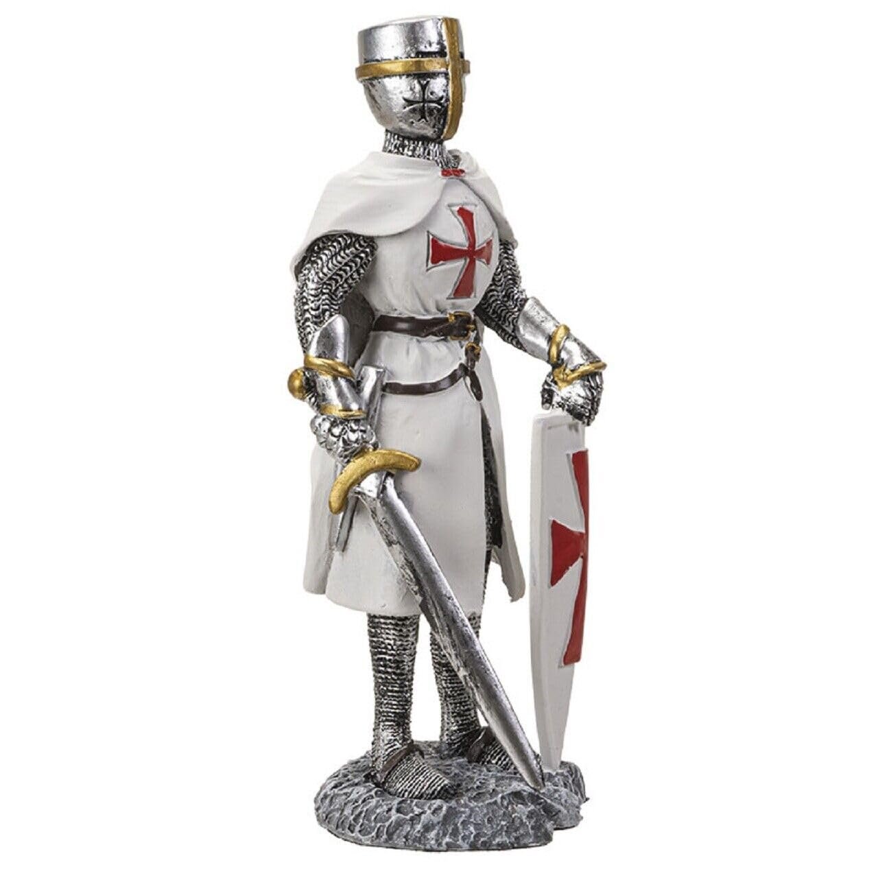 Pacific Trading Crusader Knight with Shield Figurine 8 Inch Multicolor