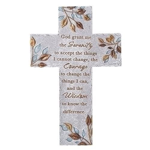 Roman Serenity Prayer Wall Cross, 8-inch Length, Religious Decoration