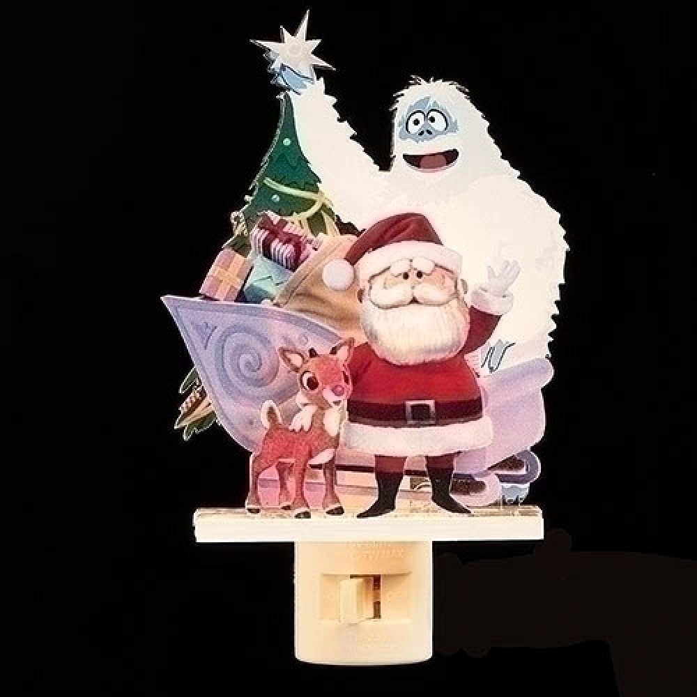 Rudolph and Friends Swivel Plug Laser Print Night Light