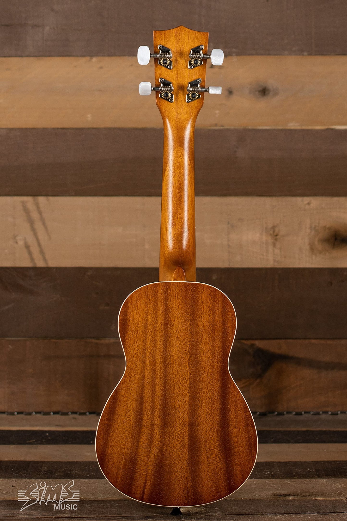 Kala Satin Mahogany Soprano Ukulele with White Binding (Brown)