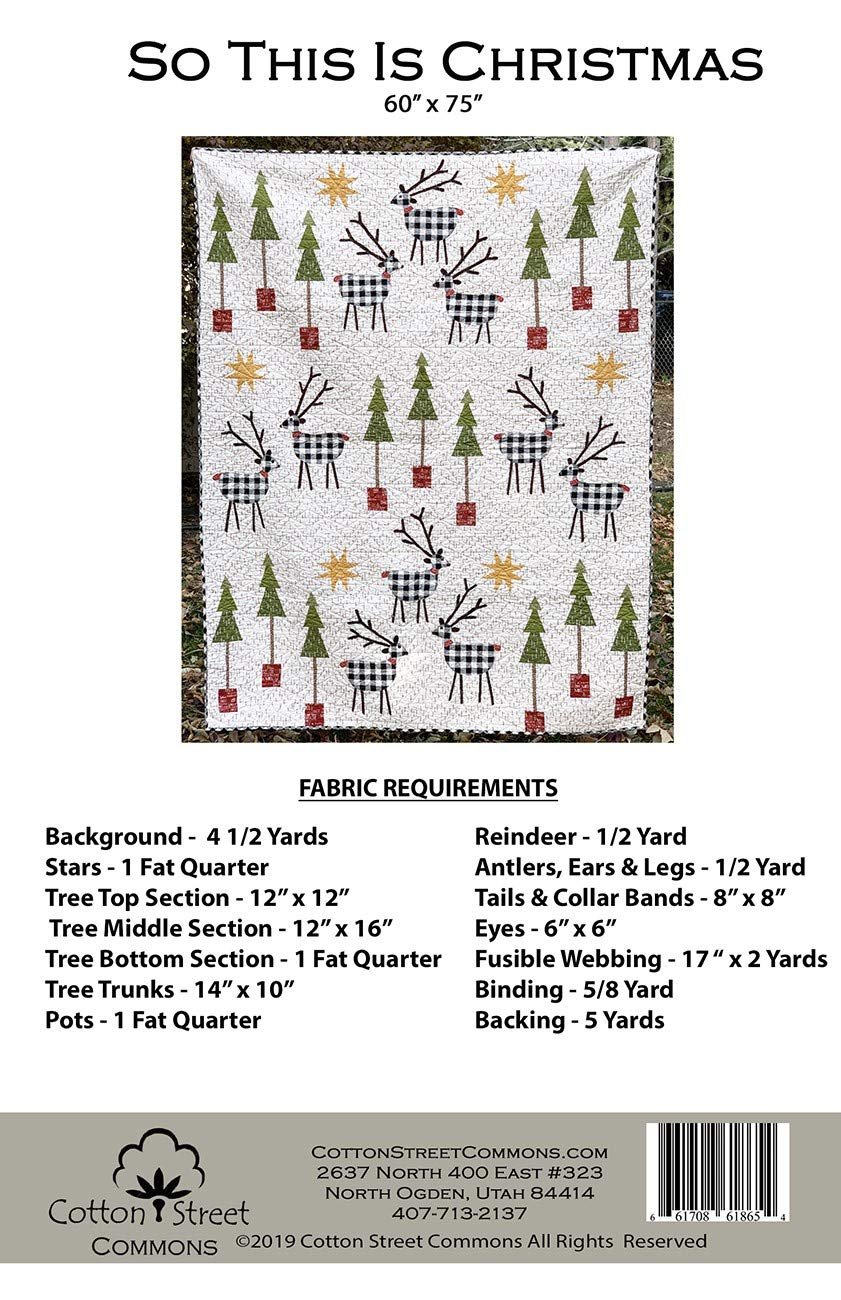 So This is Christmas Quilt Pattern by Cotton Street Commons CSC219 60" x 75"