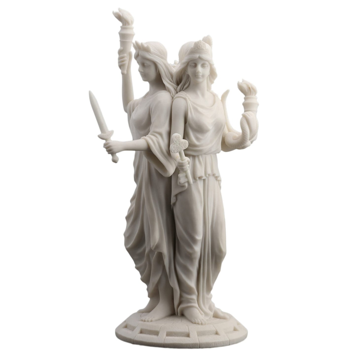 Veronese Design 11 3/4 Inch Greek Triple Moon Goddess Hecate Resin Statue Marble Finish