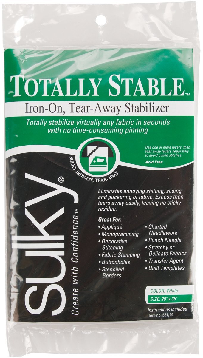 Sulky Totally Stable Iron On Tear Away Stabilizer 20 inch x 36 inch 661-01 (3-Pack)