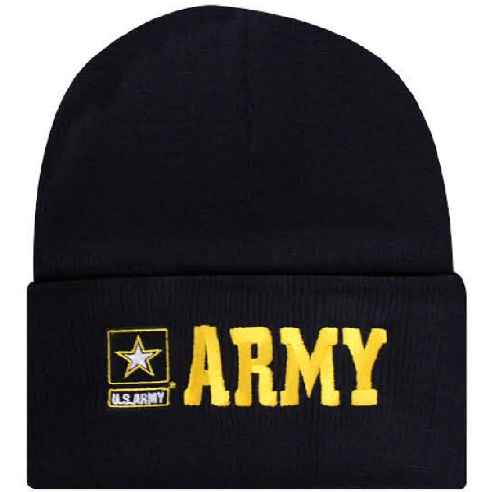 Offically Licensed US USA Army Star Logo Embroidered Beanie Watch Cap Stocking Hat Military