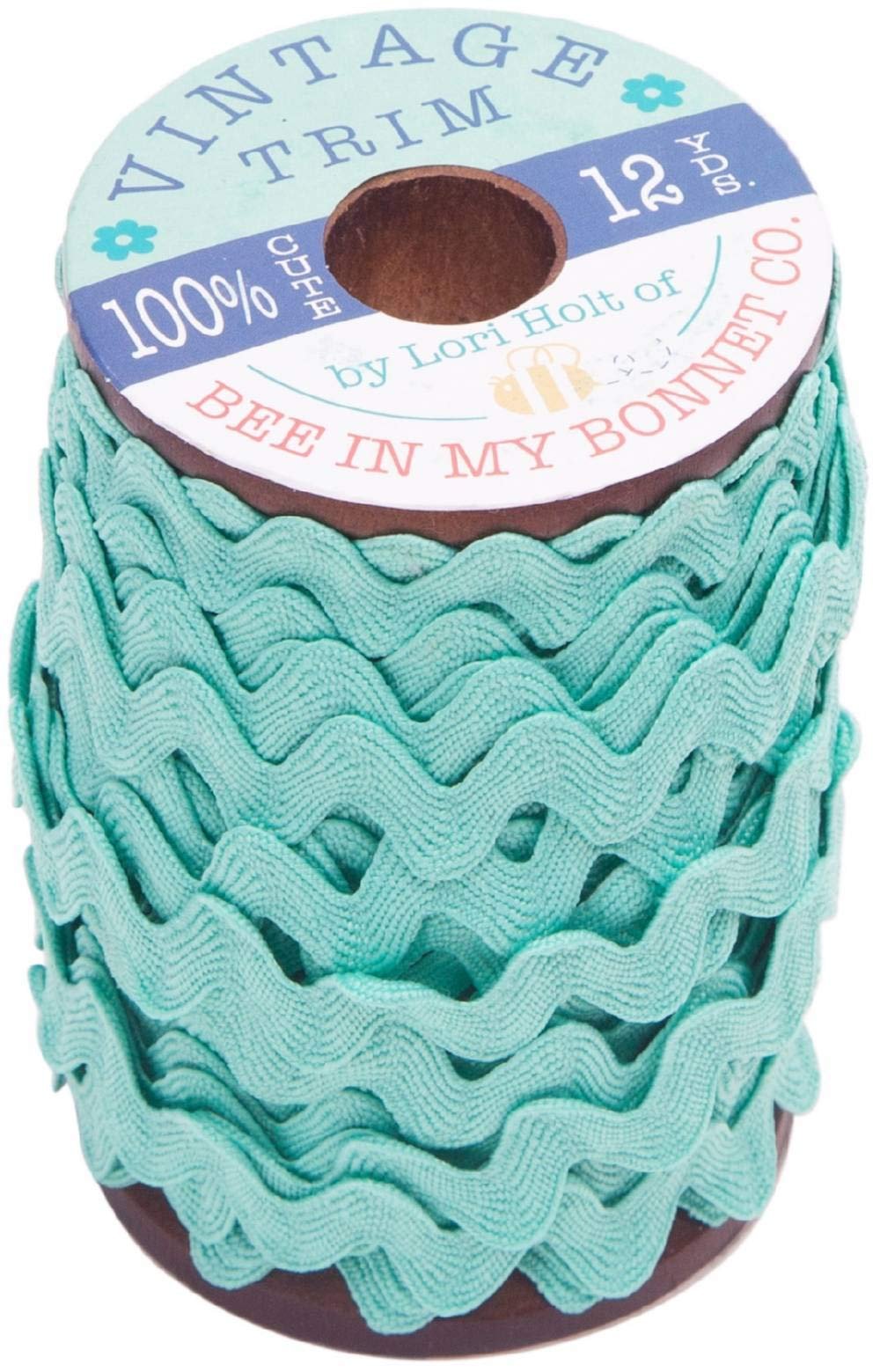 Riley Blake Lori Holt - Vintage Trim - 3/8" (8mm) - Sea Glass - 12 Yd Wood Spool