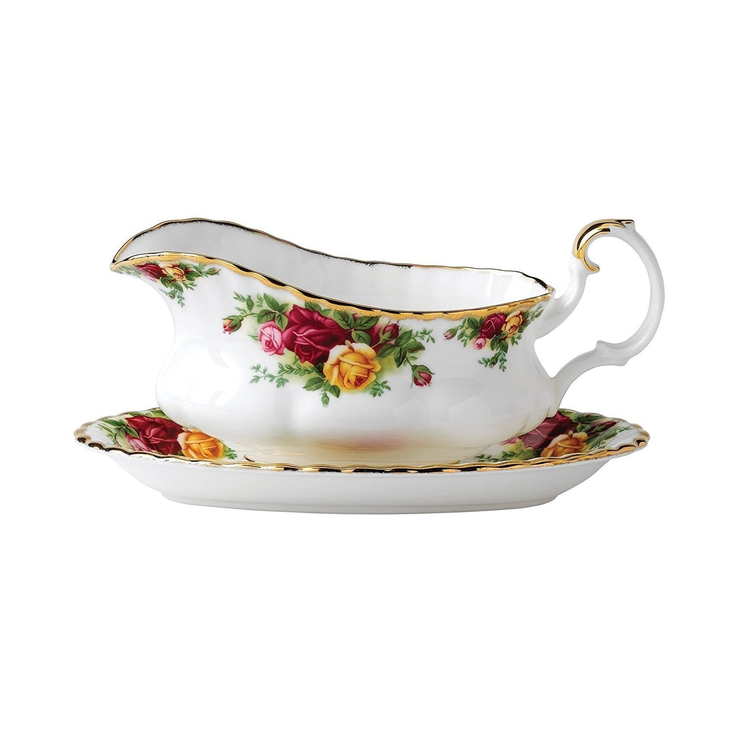 Royal Albert Old Country Roses Gravy Boat With Tray - 2 Pc
