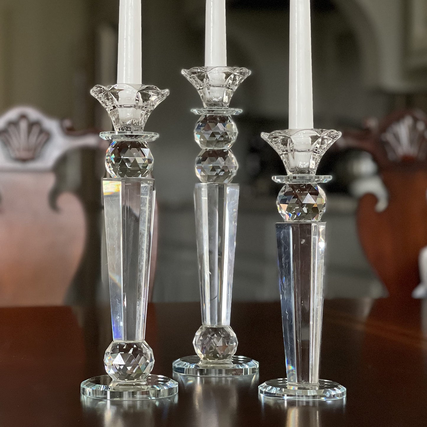 Allgala Single Crystal Glass Candlesticks