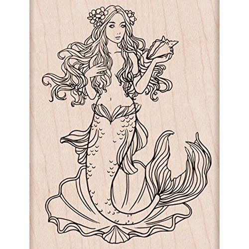 Hero Arts K6229 Woodblock Stamps, Mermaid