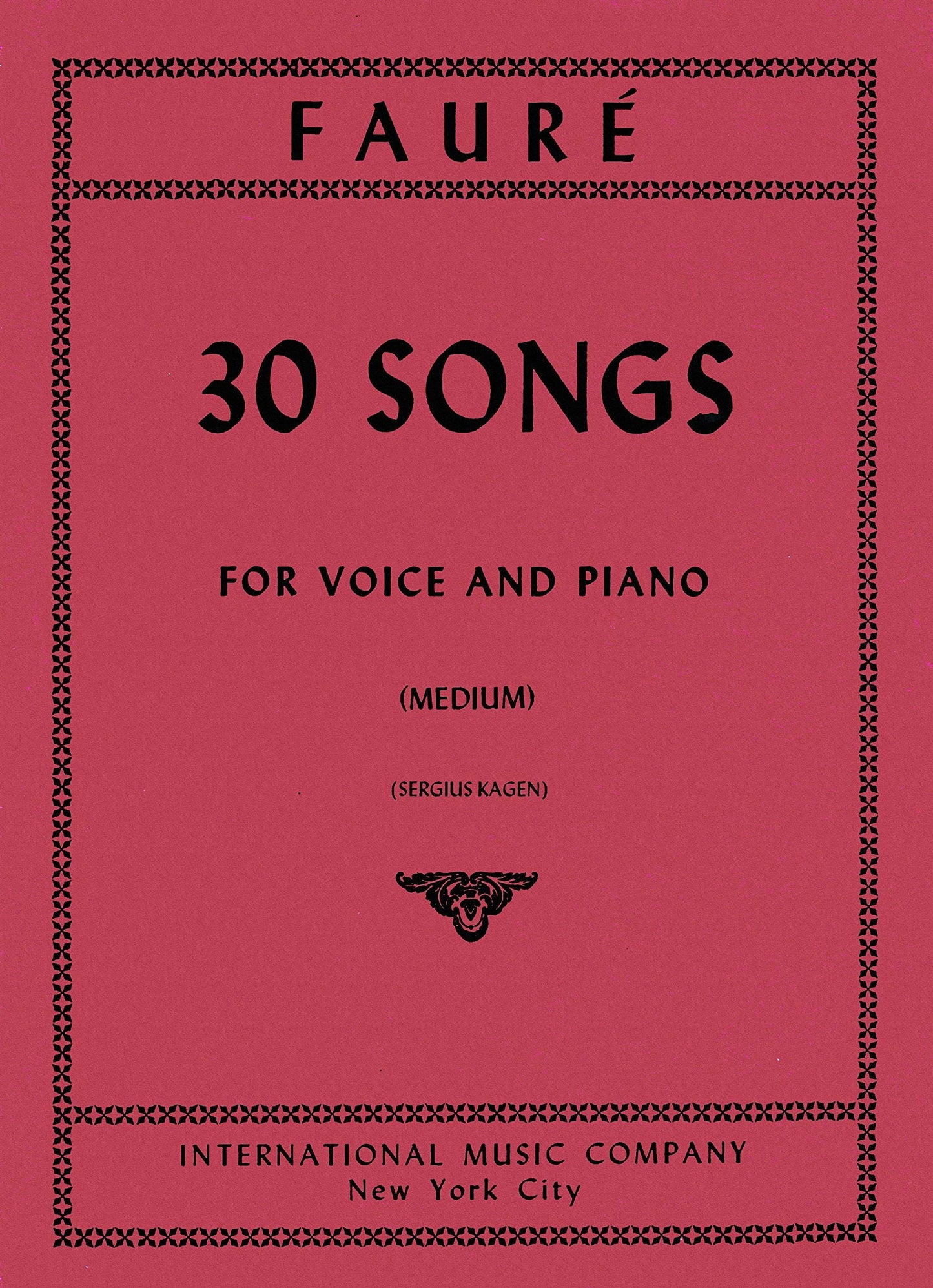 Faure: 30 Songs for Voice and Piano, Medium