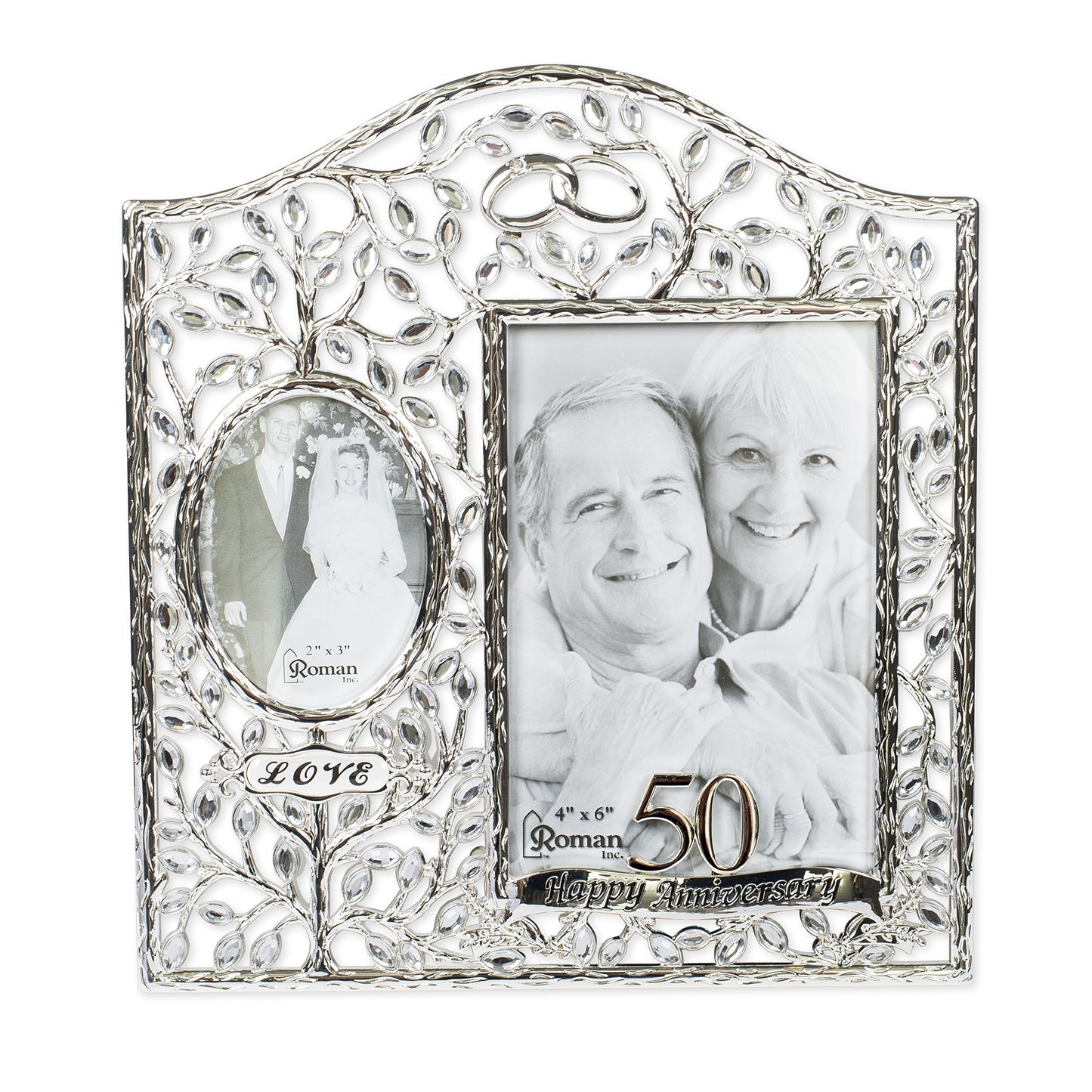 Roman Giftware Inc., Caroline Collection, Wedding & Anniversary, 9.25" H 50TH Anniversary Frame,Religious, Inspirational, Durable (8x1x9)