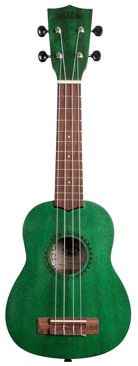 Kala Brand Music Co. Watercolor Meranti Collection, 4-String Ukulele, Right, Green, Soprano (KA-MRT-GRN-S)