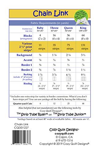 Cozy Quilt Designs 'Strip Club' Pattern - Chain Link (Includes Instructions for Four Project Sizes)