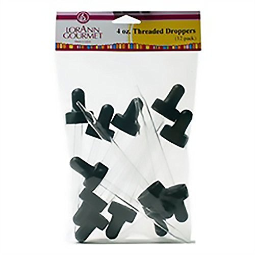 LorAnn Oils Dropper, 4 oz. Threaded (for LorAnn glass bottles) 12 pack