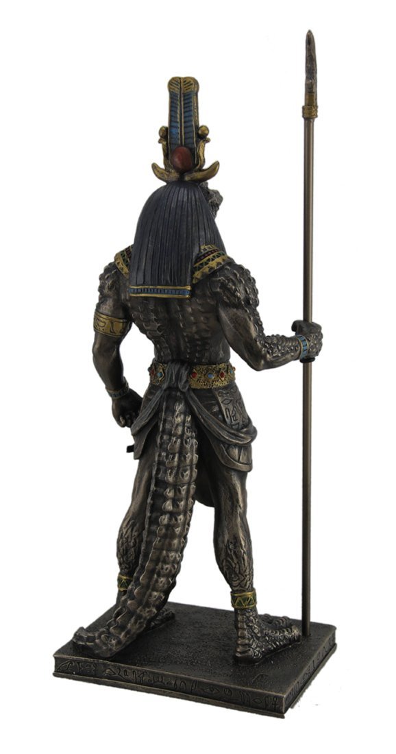 Veronese Design Sobek Ancient Egyptian Crocodile God of The Nile Bronzed Finish Statue