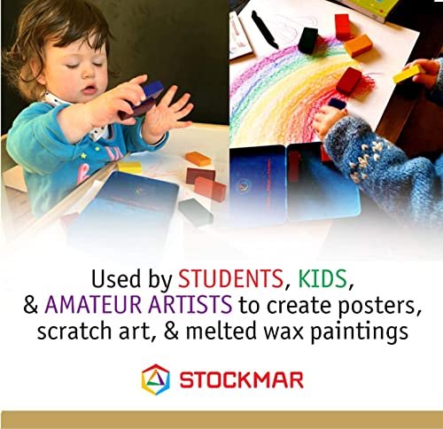 Stockmar 32000 Pure Beeswax Wax Crayons 16 Bright Colours with Scraper, Packed in Handy Tin Case, Ideal for Painting for Kids