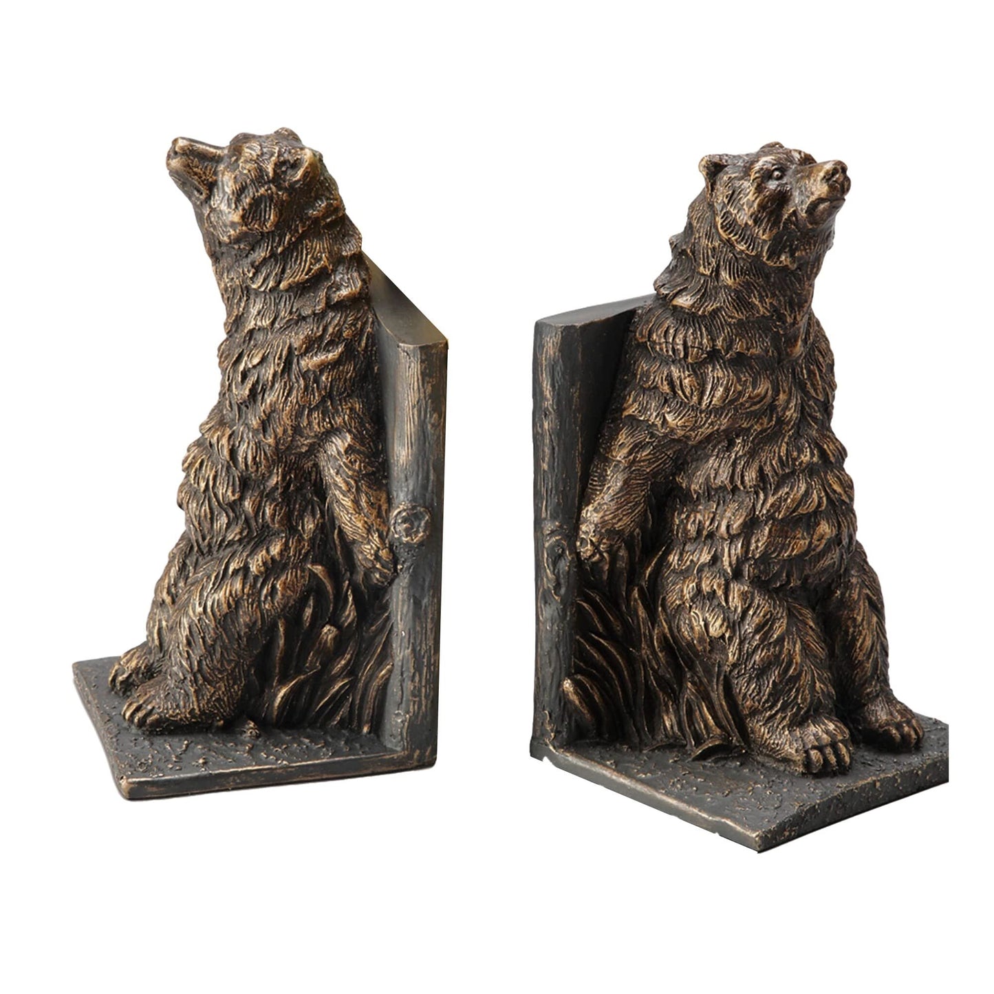 Spi Home Reclining Bear Resin Bookend Pair