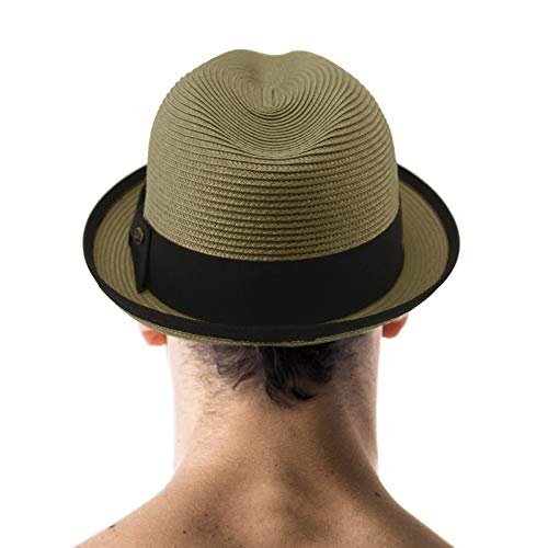 Epoch Men's Classy Travel Crushable 2tone Derby Fedora Upturn Curl Brim Hat